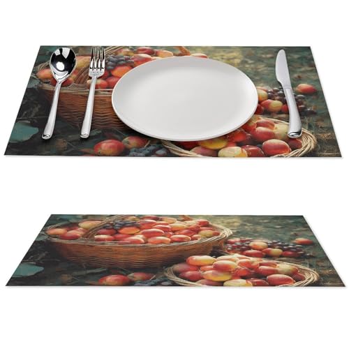 Set de table de salle à manger Fruit Harvest vinyle tissé durable - 2