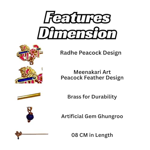 Image of Laddu Gopal Ji Metal Flute /Bansuri | Laddu Gopal Janmashtami Special Fancy Bansuri | Radha Peacock Design Bansuri for Thakur Ji (Pack of 3)
