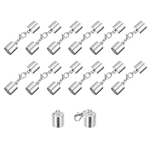 Embout cordon cuir 10mm lot de 20 terminaisons argentées avec fermoirs - 2