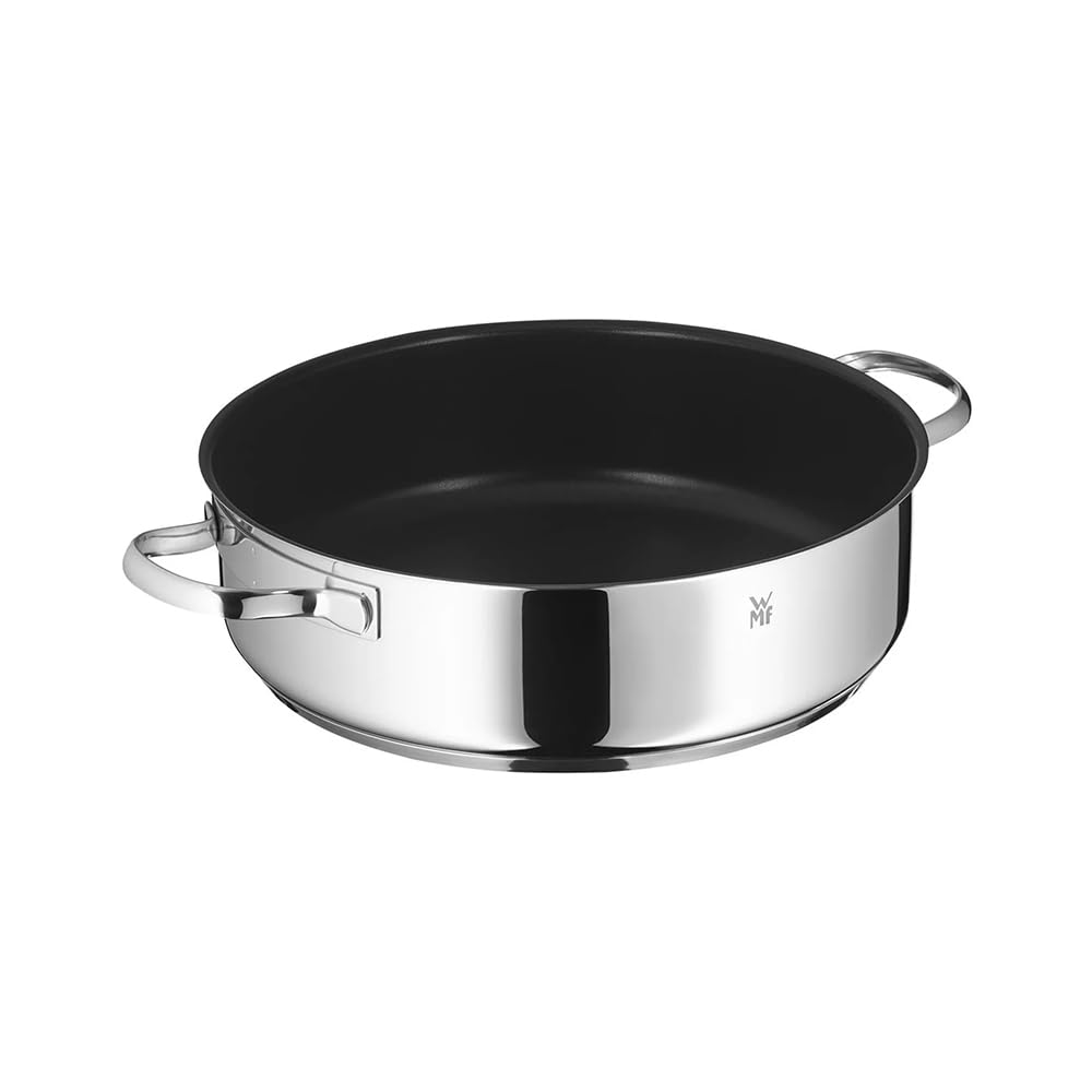 WMF Devil patelnia do duszenia 24 cm, indukcyjna, garnek do duszenia z pokrywką 5 l, powłoka Cromargan, odporna na piekarnik, wysoka krawędź