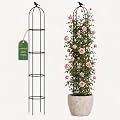 Yotoworth Garden Obelisk Trellis for Climbing Plants Outdoor, 6.3 ft Tall Rose Trellis Climbing Plants Support for Potted Light Vine Flower Vegetable Cucumber Trellis Raised Garden Bed, Black, 1PC