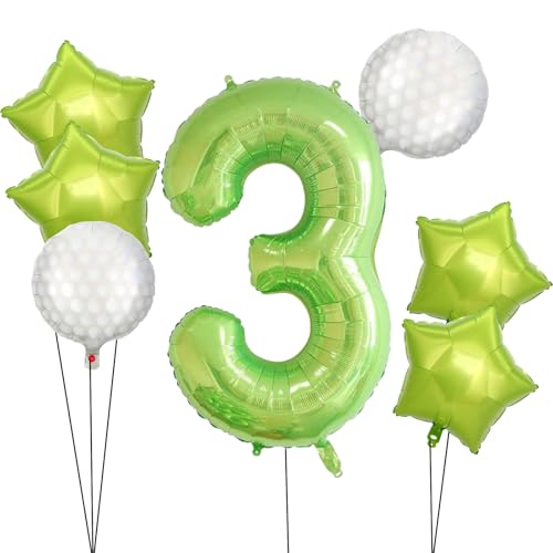 JKGOO Golf Balloons,Golf Party Supplies balloon arch kit,Golf Theme Birthday Decorations - 40Inch Number 3 Balloon For 3st Birthday Green Number Balloons (Number 3)