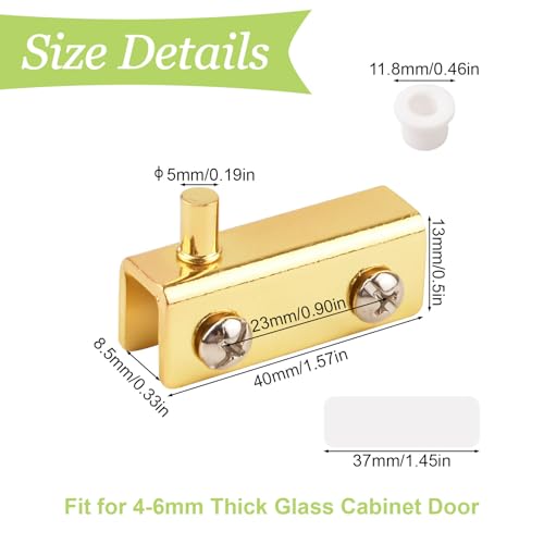 UFURMATE Glass Door Hinge, 8Pcs Frameless Glass Door Pivot Hinges Clamp Adjustable Cabinet Pivot Hinge Clip Replacement Kit - Image 2