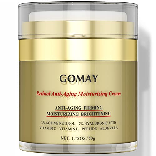 Retinol Anti-aging Night Cream, Face Moisturizer for Anti-aging, Firming, Moisturizing With 3% Retinol, 2% Hyaluronic Acid, Polypeptides, Fullerenes, Vitamin C and E-American Brand