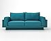 Produktbild Cloud-B Schlafsofa Day-Bed Verwandlungssofa, Querschläfer - 214cm breit, Webstoff Türkis - einfach Kissen umstecken