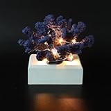 Angoily Adorno de Coral LED de Resina Azul Profundo, Figura Decorativa Realista para Hogar y Oficina, Escultura de Coral Artificial para Mesa y Acuario, Decoración Marina Ambiental con