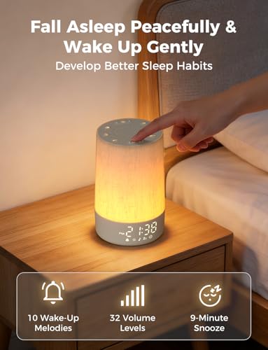 LIORQUE Sunrise Alarm Clock Wake Up Light with 30 Soothing Sounds &10 Wake Up Tones, Bedside Digital Alarm Clocks Mains Powered, Night Light for Kids Adults, White Noise Machine for Sleeping - Image 5