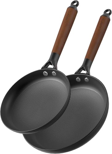 Image of LAMFO Cast Iron Skillets, 8 Inch 10 Inch Non Stick Frying Pans