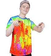aofmoka Ultraviolet Fluorescent Handmade Art Neon Blacklight Reactive Print T-Shirt