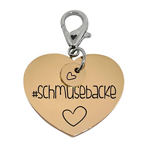 Soulhorse Exklusive Pferdemarke, Glücksmarke, Trensenanhänger Schmusebacke, Glücksbringer fürs Pferde, Ponys und Hunde, Glücksanhänger, Halfter Marke, Herzmarke - Gold Cover