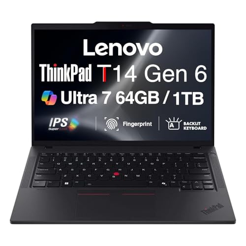 Lenovo ThinkPad T14 Gen 6 14" FHD+ Laptop, Ultra 7-255U 64GB RAM, 1TB SSD