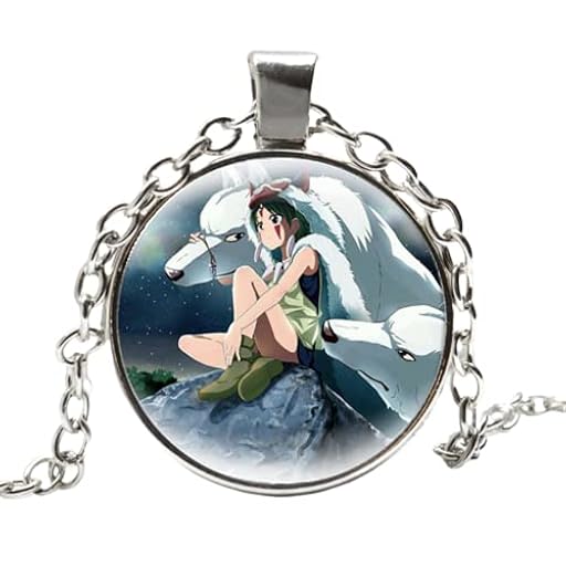 Collar de princesa Mononoke Cosplay Mononoke Hime Ashitaka figuras de chocolate Cabujón colgante de cristal collares colección joyería, 1 | Ya disponible en tu tienda friki favorita! En mundofriki.es!