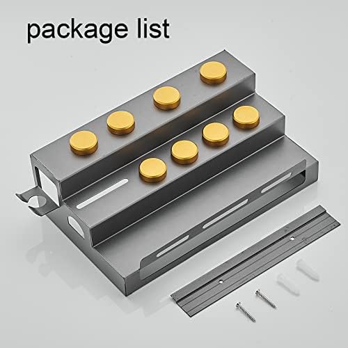 Hosoncovy Aluminum Alloy Wall Mount Holder Organizer Stand Storage Rack with Towel Holder Tabletop Organizer for Dyson Airwrap Styler and Brushes