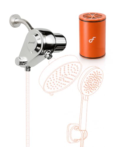 Frizzlife K45 Dual-Outlet Shower Filter, Keeps Existing Fixed and Handheld Shower Heads, Both Showerhead Get Filtered Water, KDF-55 and Calcium Sulfite, Reduces Chlorine, High Flow,Heads Not Included - image 1
