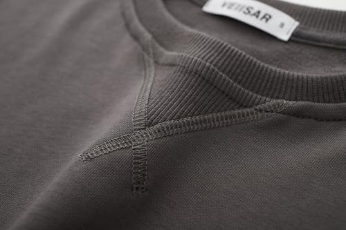 Herren Sweatshirt mit Rundhalsausschnitt Männer Basic Pullover Langarmshirts Freizeit Sport Shirt – Bild 5