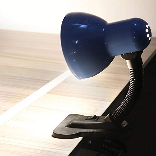Luminaria Com Garra Articulavel De Mesa Presilha Sala Trabalho Escritorio Abajur Azul