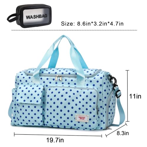 Image of Small Gym Bag for Women, Travel Duffle Bag Carry On Weekender Bag with Shoe Compartment