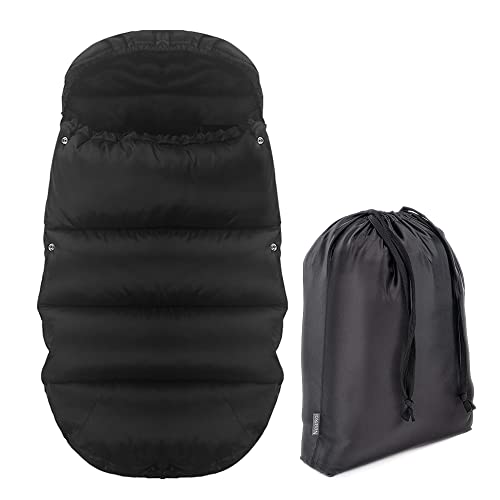 Nearkoi Saco Silla Paseo Universal,Saco Silla Paseo Universal, Saco Invierno Silla Paseo Universal,Saco de Dormir para Cochecito, Resistente al Viento, Impermeable, Suave y ligero (Negro)
