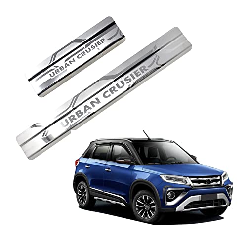 Image of GFX Car Door Sill Guard - Stainless Steel, Protects Painted Edges from Scuffs or Scratches Compatible with Urban Cruiser Set of 4Pcs (After-Market) Model - 2020 Onwards