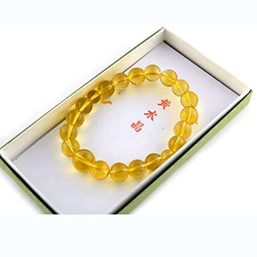 10Mm Yellow Citrine Quartz Crystal Bracelet Japanese Juzu Prayer Beads Rosary Jewel Handmade In Kyoto Bracelet For Women&Men Gifts #TOP2