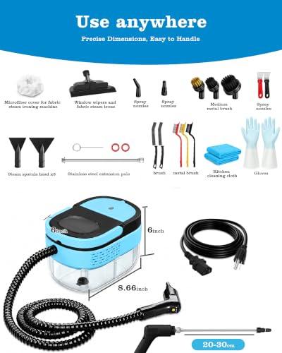 2500W Steam Cleaner,1.6L Tank,15s Heat-Up,3-Level Handle,Home Car Steamer - image 5