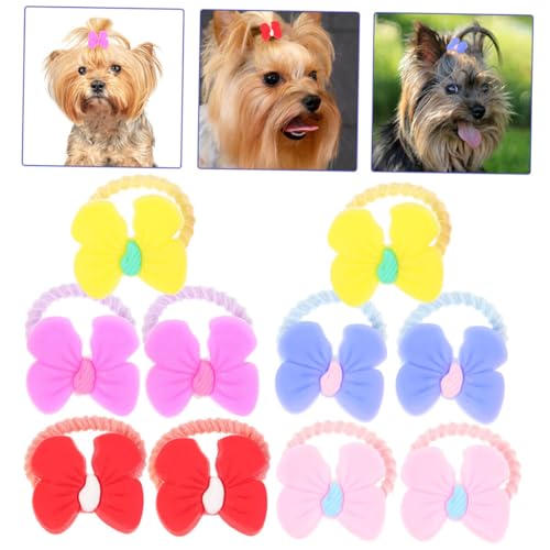 SEWOART 20 Stück Kleine Hundehaarschleifen Mit Gummiband Widerstandsfähiges Pflegezubehör Aus Leichtem Material Für Welpen Festliche Haar Accessoires Für Kleine Hunde