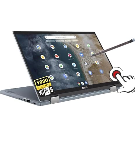 ASUS Chromebook Flip CX5 14' FHD Touchscreen 2-in-1 Laptop, Intel Core i5-1130G7 Processor, 16GB RAM 512GB SSD, Garaged USI Stylus, Backlit Keyboard, SD Card Reader, Chrome OS, Blue