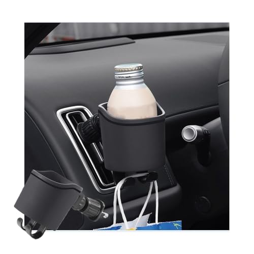 車用エアアウトレットフック+ウォーターカップボックスデザイン【新モデル】車用吹き出し口用カップホルダー収納, 車 防水 ゴミ箱 汎用 車用スマホポケッ, 取り付け簡単, レザー製 耐久性 多機能 場所をとらない ドリンクホルダー カップー 電話ー 省スペー