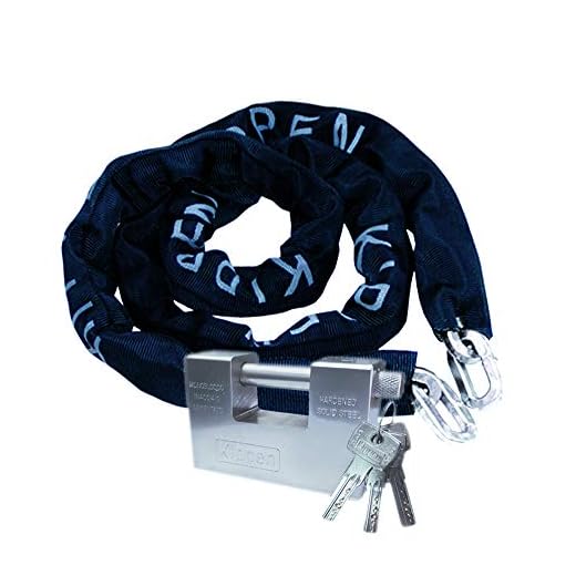 Kippen - Kit de Seguridad para Moto, Scooter y Bicicleta - Modelo 2011D - Compuesto por: Cadena antirrobo cementada + candado antirrobo, Negro, 2011C