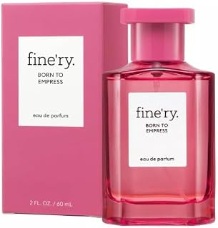 Fine'ry Born to Empress Eau de Parfum, Women's Fragrance with Pink Rhubarb, Damask Rose, Cypress Wood Notes, Vegan Formula, 2 fl oz