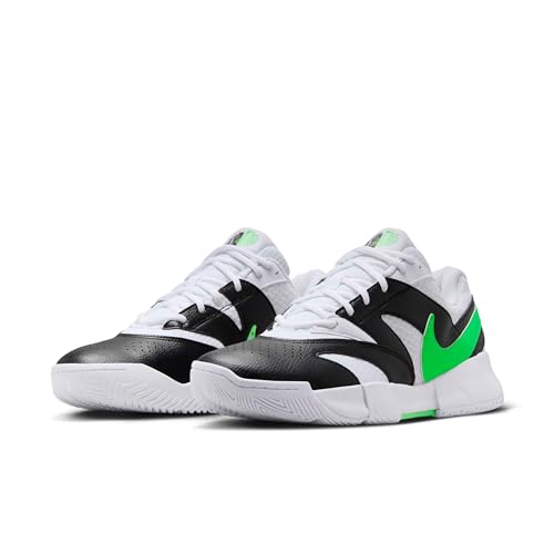NikeCourt Lite 4 Men's Tennis Shoes (FD6574-105, White/Black/Poison Green) Size 92
