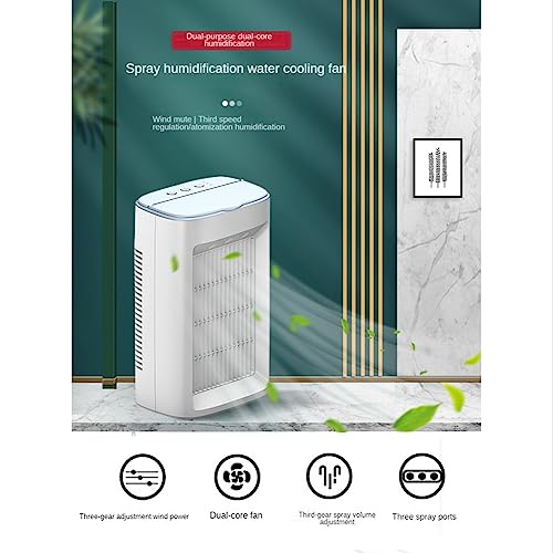 Acfthepiey Tragbarer Mini- Klimaanlagenventilator, USB- Wassernebelventilator, Persönlicher Luftkühlungsventilator, Desktop- Befeuchtungsventilator-4