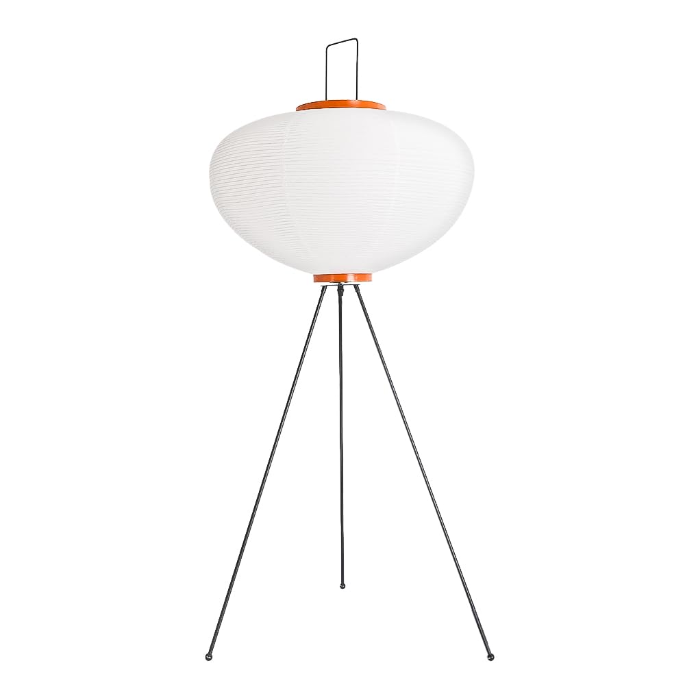 Lampadaire sur Pied Salon en papier,Lampe sur Pied avec abat-jour en papier fait main,E27 LED Lampadaires 120 cm, décoration japonaise pour chambre à coucher avec Interrupteur à Pédale