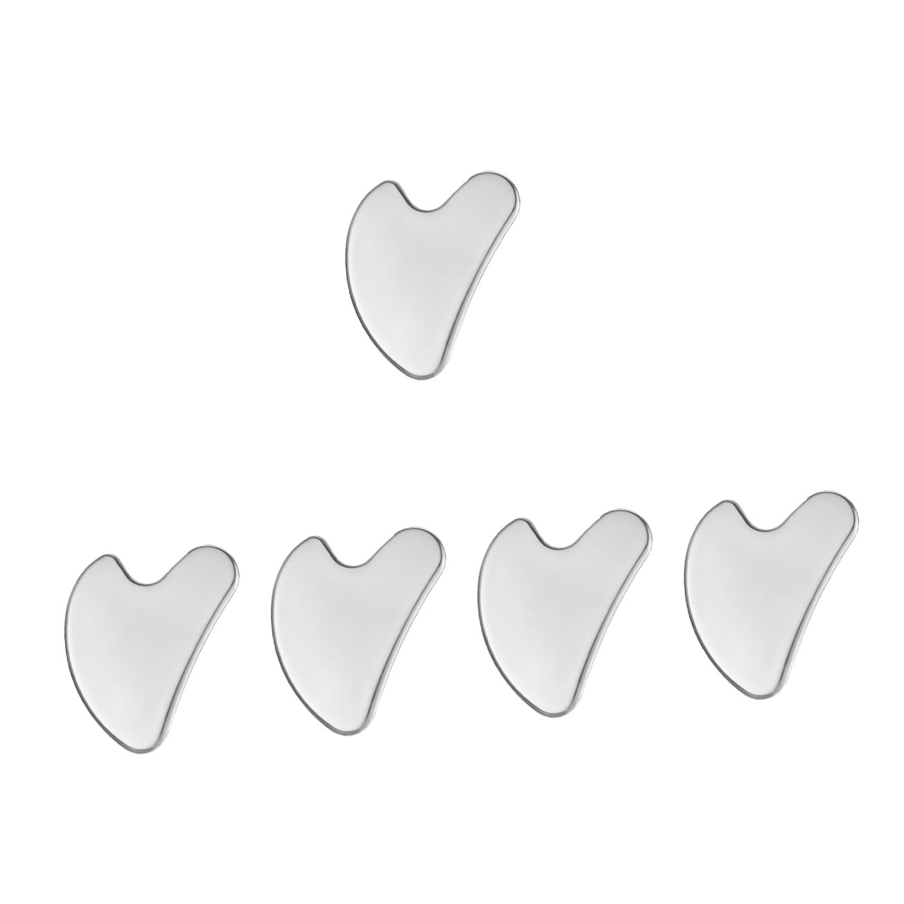 Healvian 5pezzi Strumento Gua Sha Acciaio Inossidabile Forma Di Cuore Per Massaggio Facciale Utensile Di Bellezza Portatile e Leggero Massaggiatore Antirughe Per Viso e Collo Facile Da