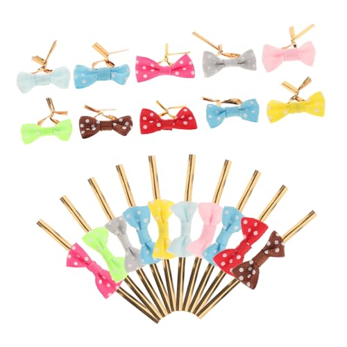 PACKOVE Lot de 200 Attaches D’étanchéité Nœud en Ruban Multicolore, Cravates pour Emballage De Friandises, Scellage Pratique pour Sachets De Fête, Décoration Sucrée pour Baby Showers Et Gâteaux