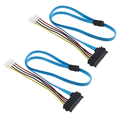 2 cables de datos y alimentación, 2 cables SATA Serial ATA de 7 pines a SAS de 29 pines y 4 pines IDE LP4, cable de alimentación de 65 cm