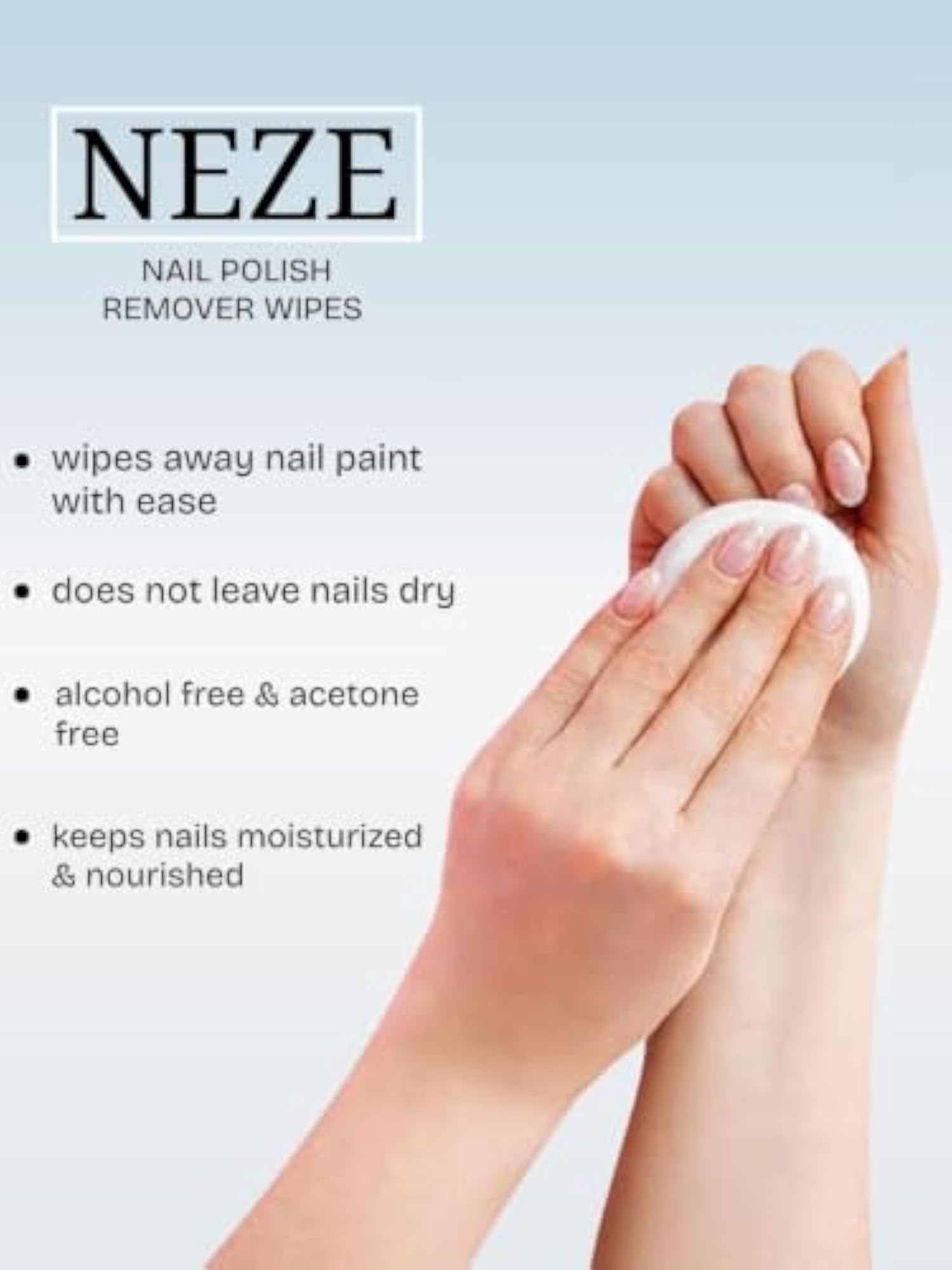 Nail Polish Remover Wipes, Acetone & Alcohol-Free