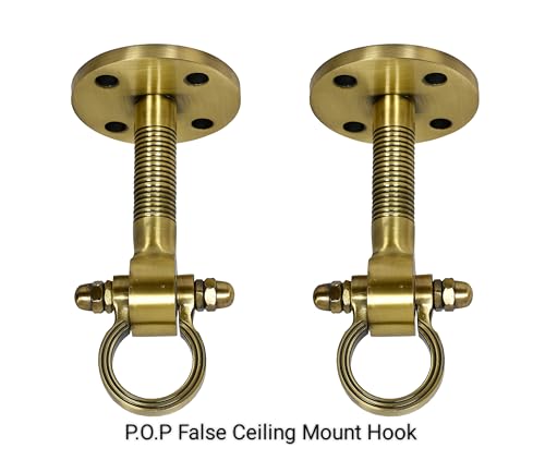 Image of 8 Inch Long Antique Brass Finish Swing Hanging Hooks and Swing Kadu Heavy Duty Hooks for Hanging Hammok & Swing with Anchor Bolt Fastener[ Pack of 2] Weight Capacity 1000 Kg