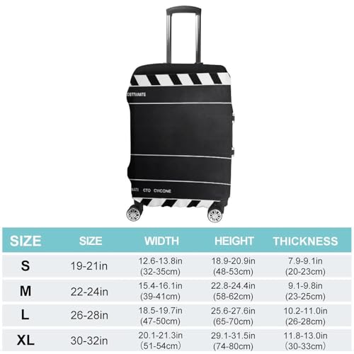 Classic Movie Clapboard Black Luggage Cover Elastic Suitcase Protector Case Anti-Scratch Washable Baggage Covers Protector For Traveling, Aircraft Consignment L2