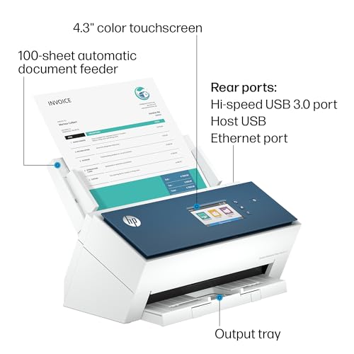 hp scanjet enterprise flow n9000 sn1 fast 2-sided scanner with auto document feeder best for office 8q4w1a