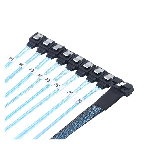 Cable interno Slimline S/AS 4.0 LP SFF-8654 a 8X SATA 0.5m miniatura 4