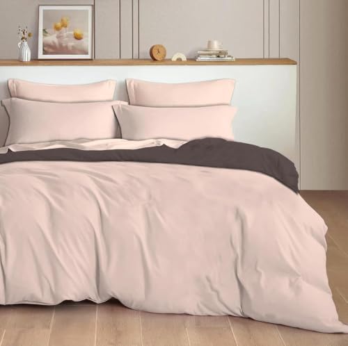 Image of Reversible Plain Glace Cotton Single Bed Quilt Cover /Duvet Cover /Rajai Cover /Blanket Cover with Zipper (60X90 Inches) (Vanilla Bean, Single Duvet Cover)