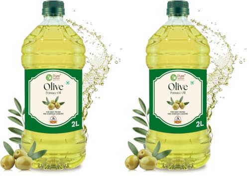 Image of PURE NUTRITION NATURAL TREASURES Olive Pomace Oil - 2L|Heart-Healthy Cooking Oil For Deep Frying & Indian Dishes|Low In Saturated Fats & Cholesterol-Free|Imported From Spain (Pack of 2)
