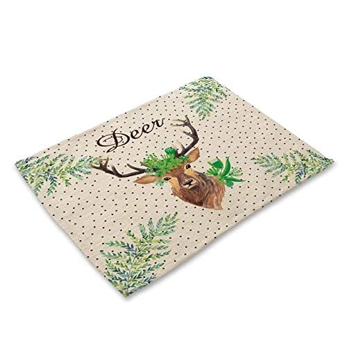WorldCare® Miracille Animals Series Zebra Deer Squirrel Pattern Kitchen Accessories Set Decoration Home Dining Table Placemat Coaster Pads: 5, 6Pieces