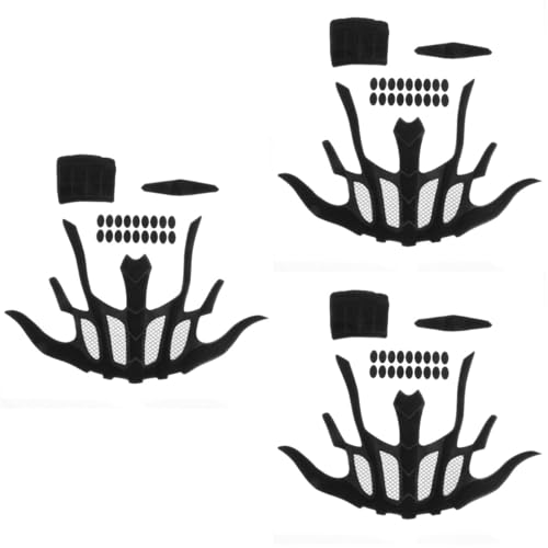 INOOMP 3 Sets Protective Cushion Pads for Inner Cushion 3 Pads 18 Adhesive Dots Comfortable Safe for Cycling Safety Helmets