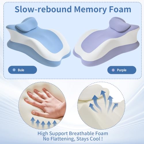 Paxato Intimacy Pillow & Sweet Spot Pillow for Couples – Ergonomic Memory Foam Cushion, Multi-Use Wedge Pillow for Daily, Breathable Removable Cover, High-Density Foam, Ideal for Bedroom (Purple) — view 6