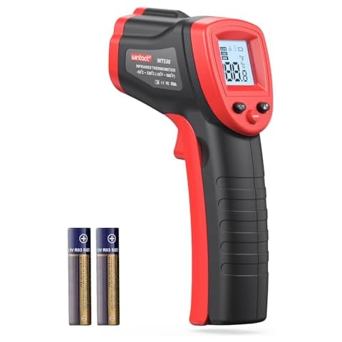 Wintact Infrared Thermometer Temperature Gun -58℉ to 986℉, Digital IR Heat Surface Temp Gun, Non-Contact Laser Thermal Gun for Cooking Food, BBQ, Pizza Oven, Grill, Griddle Accessories Cover