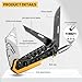 KAMBOLLY Folding Utility Knife, Box Cutter Knife, Razor Work Knives, 6 in 1 Utility Knives Multitool with 5 Razor Blades, Screwdriver, Saw, Belt Clip Safe Lock, EDC Gadgets Gifts for Men Women, Yellow