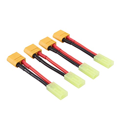 4pcs Adaptador XT60 Macho a Mini-Tamiya Hembra miniatura 1