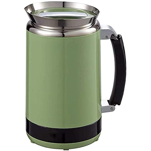 LHJCN Wasserkocher, 0,5 l Edelstahl-Teekessel 600 W Schnellkoch-Wasserkocher Isolierte Lebensmittelflaschen, Reise, Grün